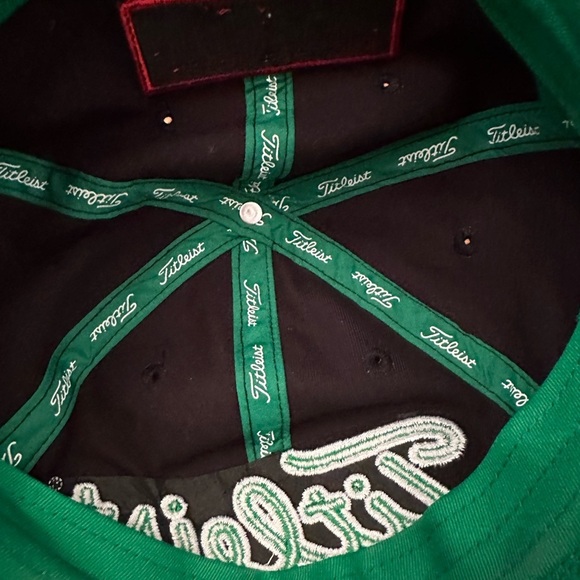 Titleist Footjoy Golf Youth Canvas Strapback Hat - Black / Green - Sz. Adj. - Picture 8 of 9